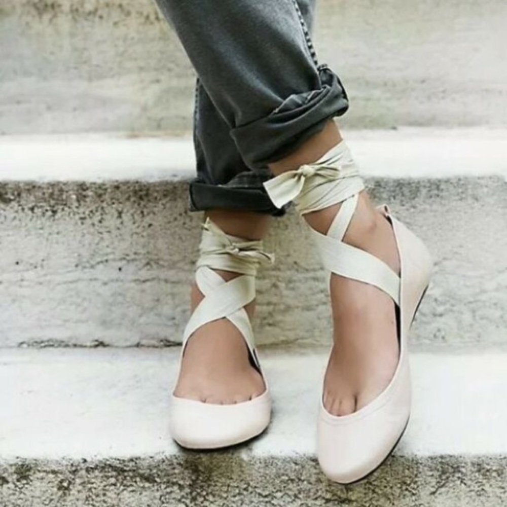 Free People Womens Leather Degas Ballet Flats